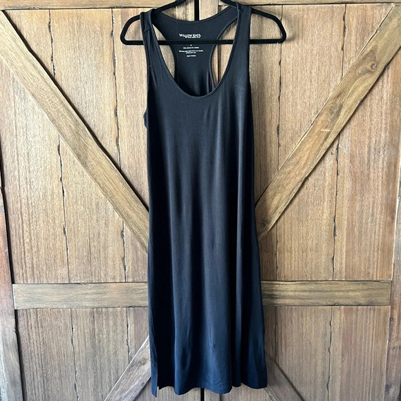 Willow Knit by Pine Cone Hill Racerback Bamboo Tank Black Dress Size Medium - Picture 2 of 5